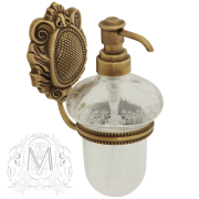 Дозатор жидкого мыла настенный стекло прозрачное с матовым декором Migliore Cleopatra ML.CLE-60.707 DO
