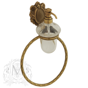 Дозатор жидкого мыла настенный с кольцом стекло прозрачное с матовым декором Migliore Cleopatra ML.CLE-60.716 CR