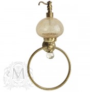 Дозатор жидкого мыла с кольцом настенный Migliore Cristalia ML.CRS-60.226 цвет золото , стекло, SWAROVSKI
