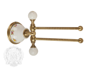 Полотенцедержатель двойной поворотный Migliore Provance ML.PRO-60.524 цвет золото , керамика с декором