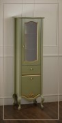 Пенал-витрина DX, 1 ящик, 2 двери, цвет Oliva, эмаль оливковая с патиной